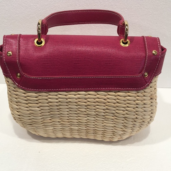 Pink and Tan Woven Bag - Picture 6 of 8